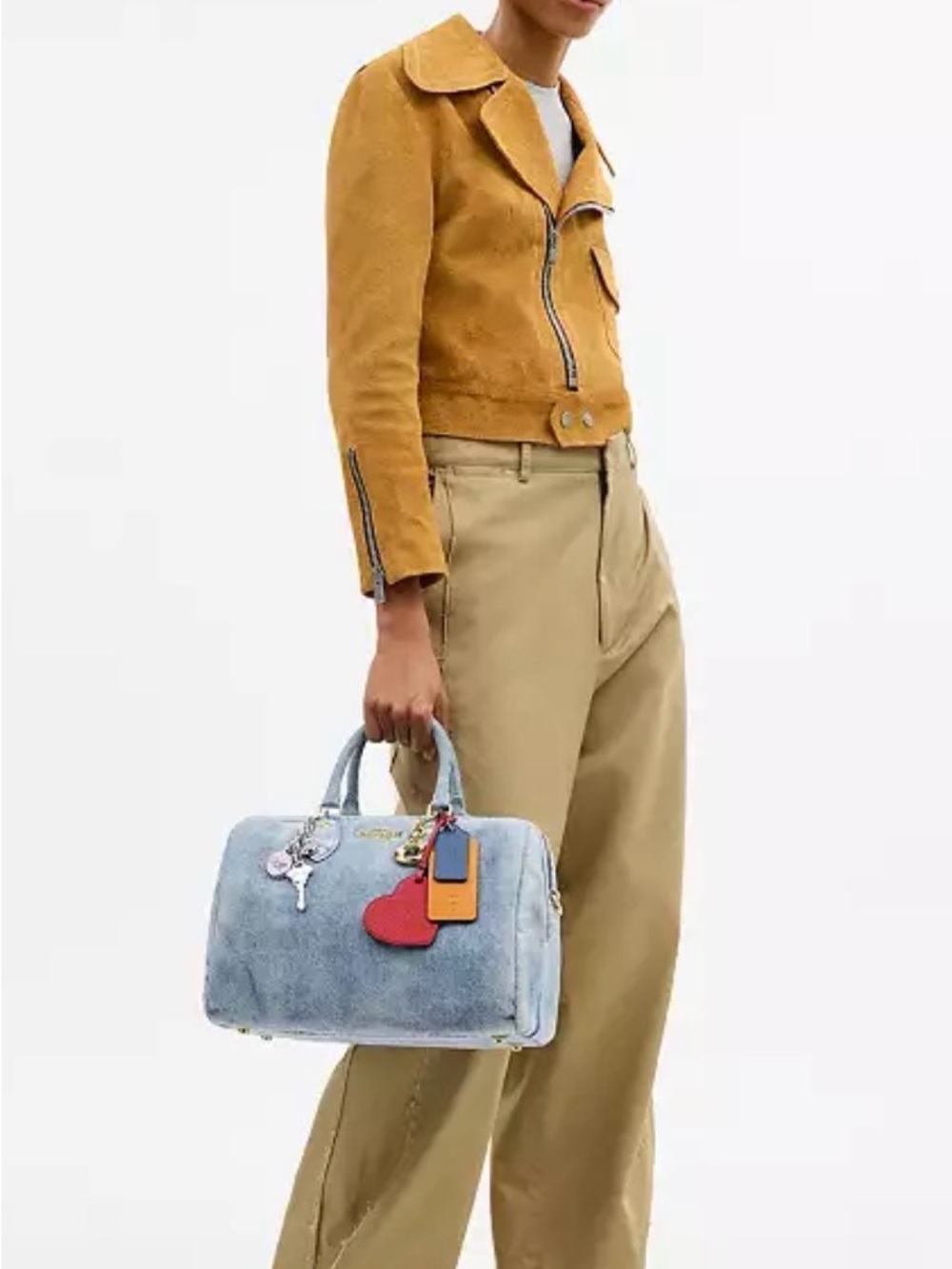 NWT Coach Large Rowan w/Charms in Loved Denim CDY75 SAMEDAY SHIPPING - Picture 6 of 7